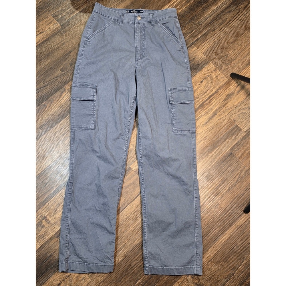 Hollister Gray/Blue Cargo Wide-Leg Pants - Picture 2 of 7